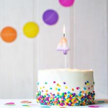Birthday Fun - Rainbow number candle 0–9, assorted
