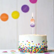 Birthday Fun - Rainbow number candle 8, 3 assorted