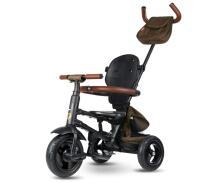 Bebe Basic Rito Deluxe Art.254139 Brown Bērnu  trīsritenis ar rokturi , jumtiņu un piepūšamajiem riteņiem