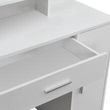 Modern white cosmetic dressing table with a mirror