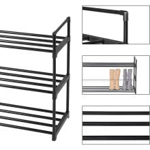 Black shoe rack cabinet with 3 shelves