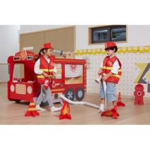 VIGA Large Wooden Fire Truck Montessori Playground