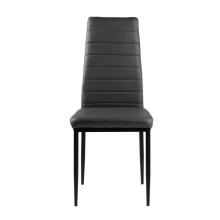 Ēdamistabas un viesistabas krēslu komplekts, ekoloģiskā āda, 4 gab., augsta atzveltne, pelēks, ModernHome