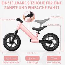 Zwoos Balance Bike Art.255172 Pink  Детский велосипед - бегунок с металлической рамой
