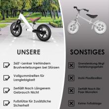 Zwoos Balance Bike Art.255173 White  Детский велосипед - бегунок с металлической рамой