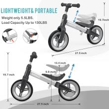 Mncylion Balance Bike Bobike Art.255174 Grey Детский велосипед - бегунок с металлической рамой