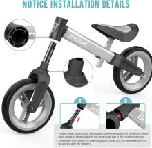 Mncylion Balance Bike Bobike Art.255174 Grey Детский велосипед - бегунок с металлической рамой