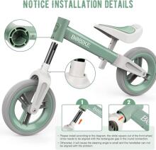 Mncylion Balance Bike Bobike Art.255175 Green  Bērnu skrējritenis ar metālisko rāmi, Līdzsvara velosipēds