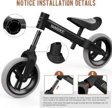 Mncylion Balance Bike Bobike Art.255175 Black Детский велосипед - бегунок с металлической рамой
