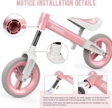 MncylionMncylion Balance Bike Bobike Art.255176 Pink Детский велосипед - бегунок с металлической рамой