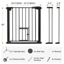 Comomy Door Safety Gate Art.255190 Black Drošības Vārti