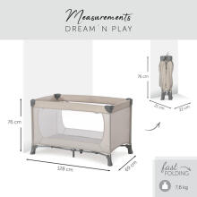 Hauck Dream N Play Baby Travel Art.255192 Beige  Bērnu manēža - ceļojumu gultiņa
