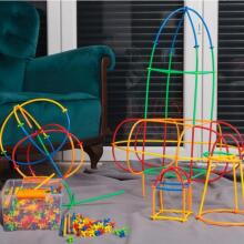 WOOPIE Construction Straws Colorful 1000 pcs