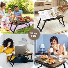 Vasmia Laptop Table Art.255639 Podstawka pod laptopa 34.9 x 69 x 32  cm stolik do łóżka składany rustykalny