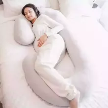 La Bebe™ Maternity Pillow Cotton Sì -Duo Art.255998 Peach Kokvilna audums. Daudzfunkcionāls spilvens/pakavs grūtniecēm, ar memory foam