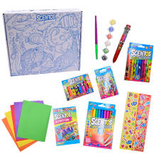 SCENTOS ST 20489 Scented Set - Blue Coloring Suitcase