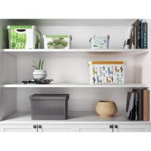 Box with lid Deco Stockholm L 39.5x29.5x23.5cm Green Leaves