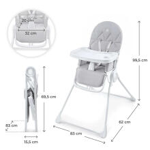 KINDERKRAFT High Chair BINCI light grey