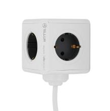 Tellur Power Cube Extended, Power strip 4 Outlets + 2xUSB ports, 1.5m cable white
