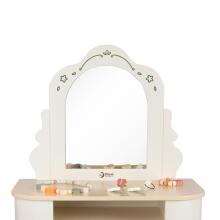 CLASSIC WORLD Wooden Vanity with Mirror, Stool, and Accessories in Pastel Colors