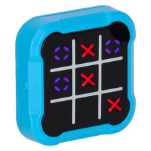 Ikonka Art.KX2994_1 Circle cross cross elektroniskā puzzle spēle tic tac toe portatīvā konsole zila
