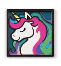 Splat Planet Wooden 3D Coloring Picture, Unicorn
