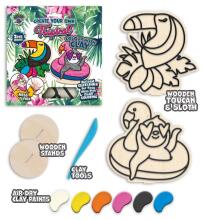 Splat Planet Creative Modeling Clay Set with Wooden Tropical Animals