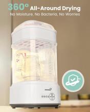 Grownsy Baby Sterilizer 4 in 1 Art.257146 Стерилизатор для детских бутылочек GROWNSY, стерилизатор для бутылочек/ сушка для бутылочек/быстрая сушка/ стерилизатор для детских принадлежностей 4