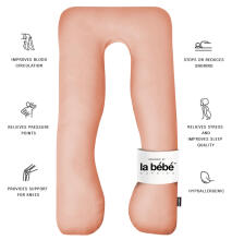 La Bebe™ Cushy Maternity Pillow Art.91914 Peach 155x80cm