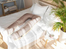 La Bebe™ Cushy Maternity Pillow Art.91911 Bēši karameļu Daudzfunkcionāls spilvens grūtniecēm (U Shaped), sintepona pildīšana, 155x80cm