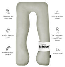 La Bebe™ Cushy Maternity Pillow Art.91919  Light Grey 155x80cm