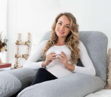 La Bebe™ Cushy Maternity Pillow Art.91910 White Grey 155x80cm