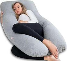 La Bebe™ Cushy Maternity Pillow Art.91910 White Grey 155x80cm