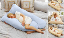 La Bebe™ Cushy Maternity Pillow Art.91910 White Grey 155x80cm