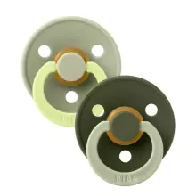 Bibs Studio Colour Round Art.257317 Hunter Green Пустышка (соска) из 100% натурального каучука 6-18мес.(2 шт.)