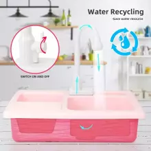 Play Sink Toy Art.257371 Pink mazgājamā virtuves izlietne
