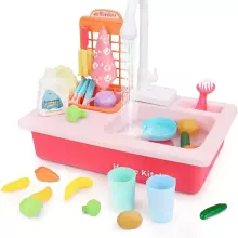 Play Sink Toy Art.257371 Pink mazgājamā virtuves izlietne