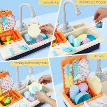 Play Sink Toy Art.257371 Pink mazgājamā virtuves izlietne