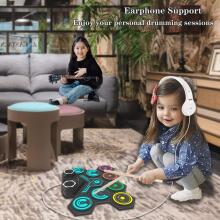 Electronic Drum Kit Art.257424 Electronic Drum Kit Children with Built-in Speakers, 9 Pads Silicone E Drum Set for Children