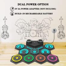 Electronic Drum Kit Art.257424 Electronic Drum Kit Children with Built-in Speakers, 9 Pads Silicone E Drum Set for Children