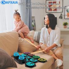 Electronic Drum Kit Art.257424 Electronic Drum Kit Children with Built-in Speakers, 9 Pads Silicone E Drum Set for Children