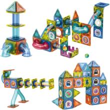 WOOPIE Magnētiskie būvbloki 3D izglītojošais komplekts Marble Run 42 gabali