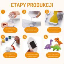WOOPIE Radošais komplekts ar krāsām DIY veidojiet ģipša figūriņas un krāsojiet - Dinosauru komplekts