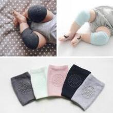 Mini Baby Knee Pads Art.257585 Light Grey Kokvilnas ceļu aizsargi ar ABS