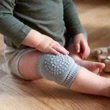 Mini Baby Knee Pads Art.257585 Light Grey Kokvilnas ceļu aizsargi ar ABS