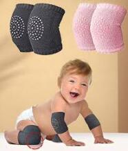 Mini Baby Knee Pads Art.257585 Light Grey Kokvilnas ceļu aizsargi ar ABS
