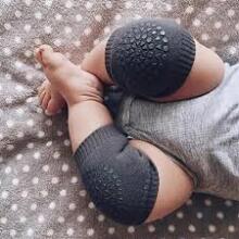 Mini Baby Knee Pads Art.257585 Light Grey Kokvilnas ceļu aizsargi ar ABS