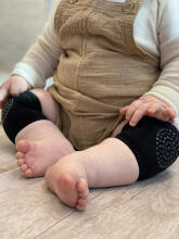 Mini Baby Knee Pads Art.257585 Light Grey Kokvilnas ceļu aizsargi ar ABS