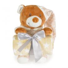Mini Baby Addie Bear Set Art.257593 Beige Bērnu pledinš 90x75cm+mīksta mantiņa Lācis 24cm