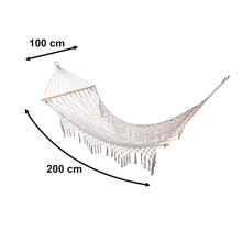 Ikonka Art.KX3957_1 Dārza šūpuļtīkls boho tīkliņš 200cm pelēks
